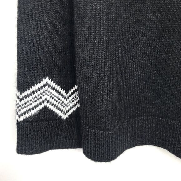 Talbots NEW Black Cardigan Sweater with White Nordic Snowflake Pattern - Picture 9 of 11